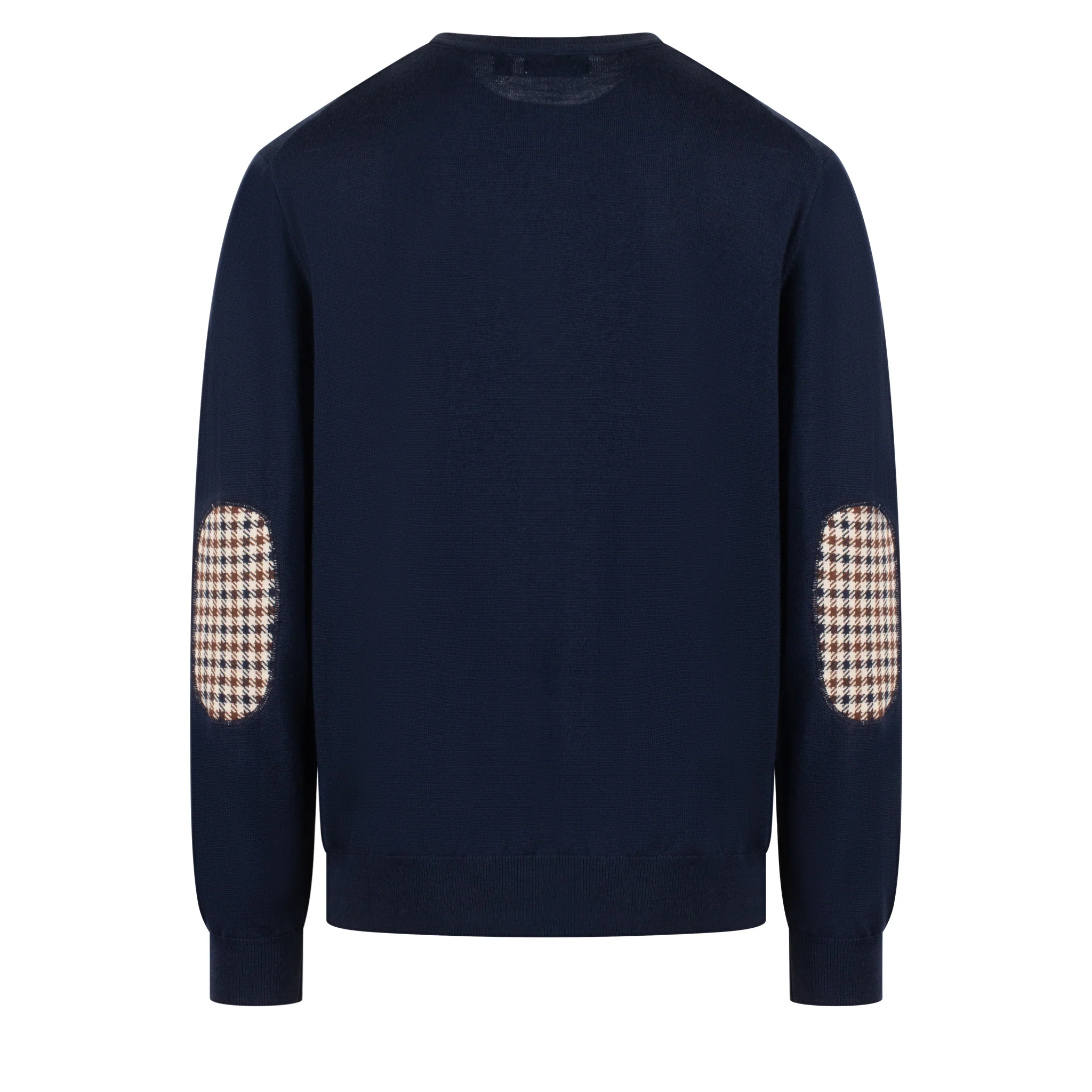 Mens Aquascutum Active Navy Club Check Sleeve Knit - Image 3