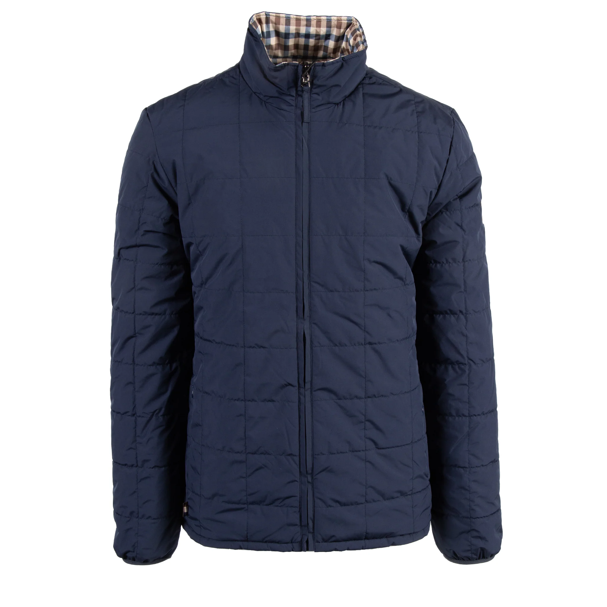 Mens Aquascutum Navy Active Reversible Padded Jacket - Image 2