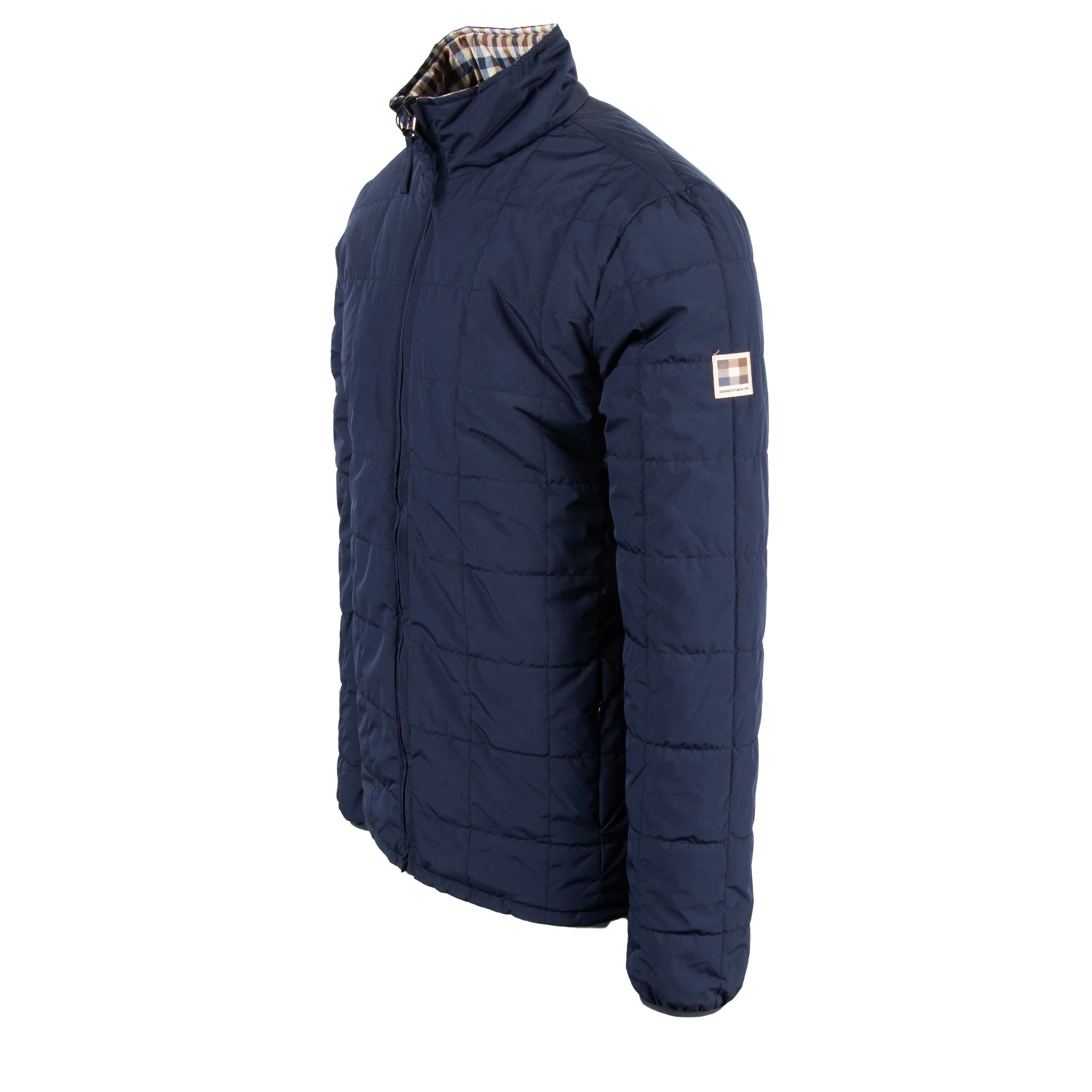 Mens Aquascutum Navy Active Reversible Padded Jacket - Image 3