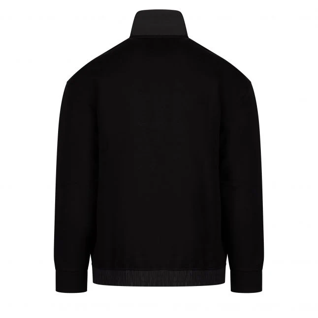 Mens Armani Exchange Black Mixed Media Half Zip Sweat - Image 3