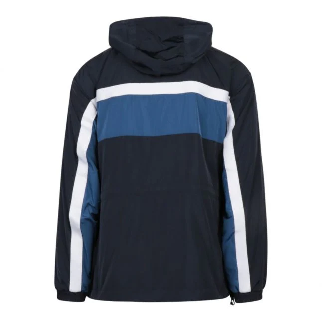 Mens Navy Colourblock Logo Hooded Jacket - Image 3