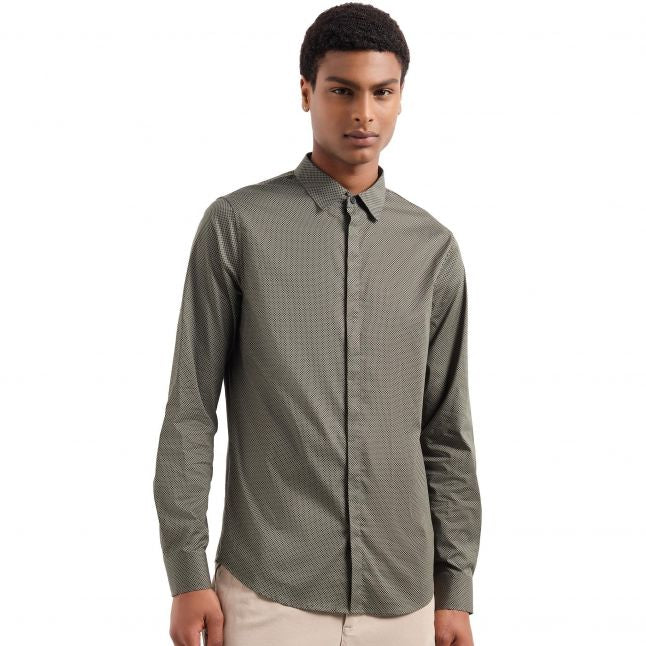 Mens Armani Exchange Peat Geo Dot Stretch L/s Shirt - Image 2