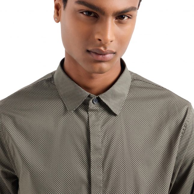 Mens Armani Exchange Peat Geo Dot Stretch L/s Shirt - Image 3