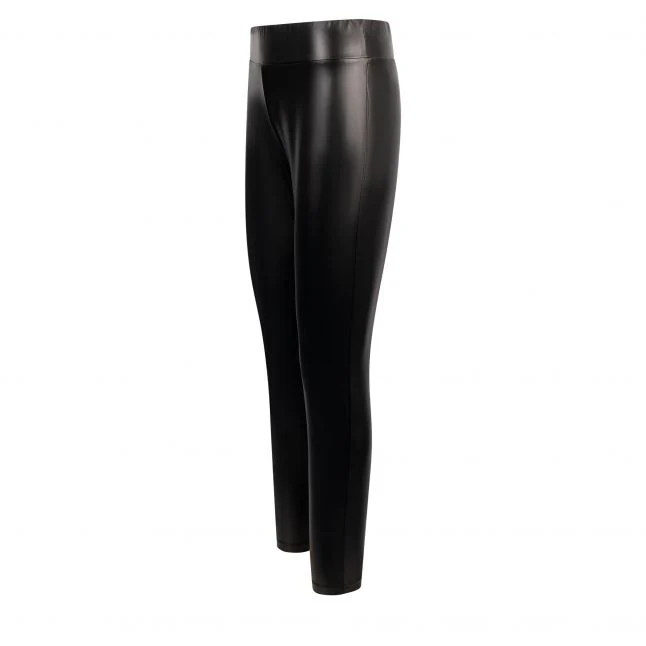 Womens Armani Exchange Black Pleather Leggings - Image 2