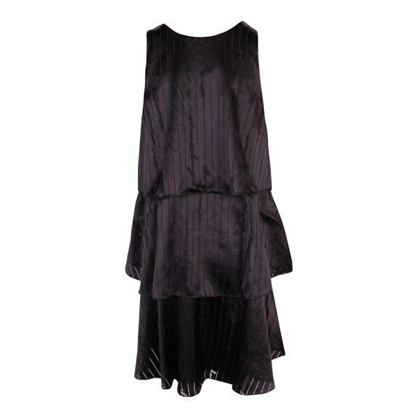 Womens Black Signature Tiered Short Dress - Image 3