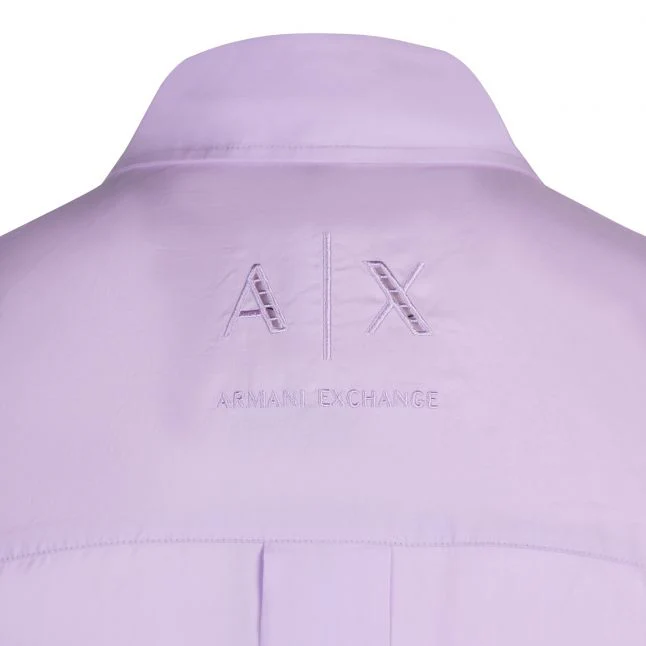 Womens Armani Exchange Violet Sky Cotton Poplin Shirt Dress - Image 2