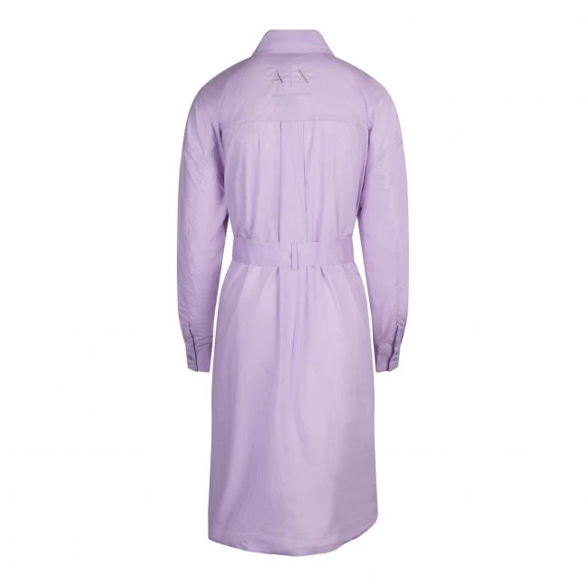 Womens Armani Exchange Violet Sky Cotton Poplin Shirt Dress - Image 3