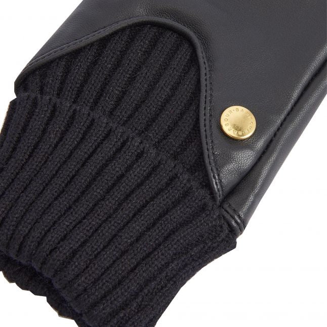 Womens Barbour Black Deanna Leather Gloves - Image 2