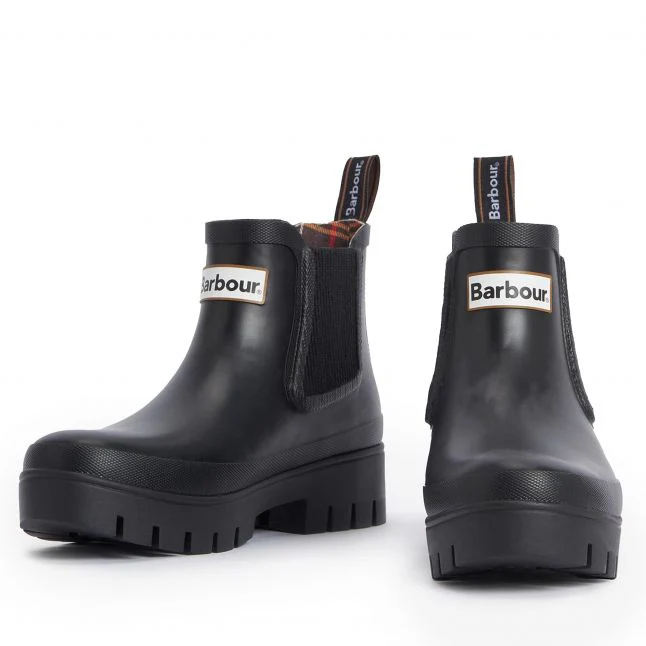 Womens Barbour Black Halton Chelsea Welly - Image 2
