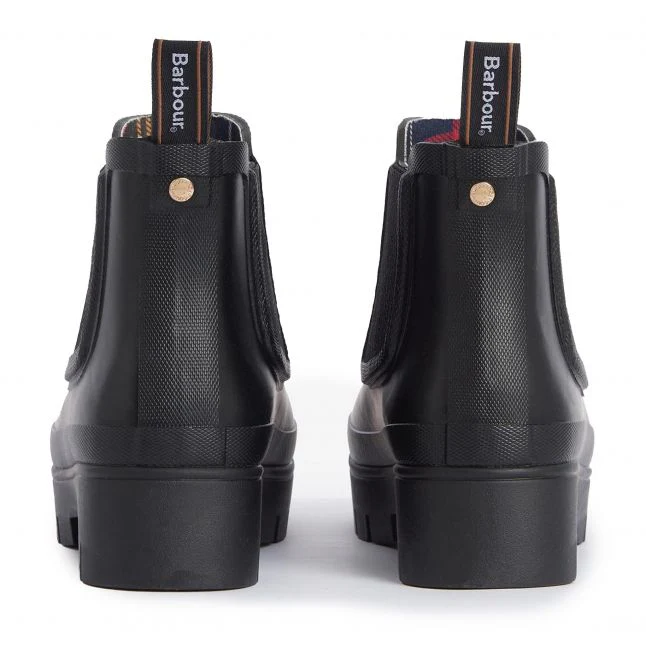 Womens Barbour Black Halton Chelsea Welly - Image 4