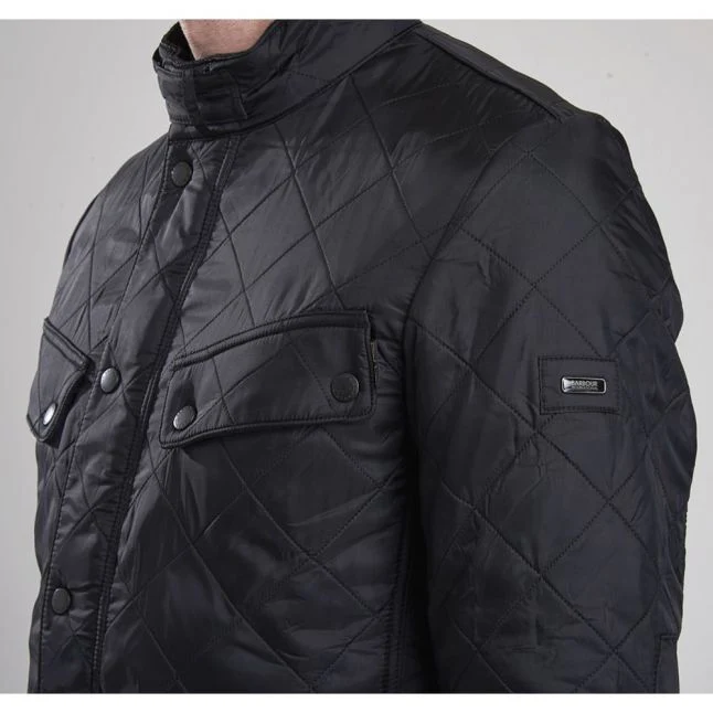 Mens Barbour International Black Ariel Polarquilt Jacket - Image 4