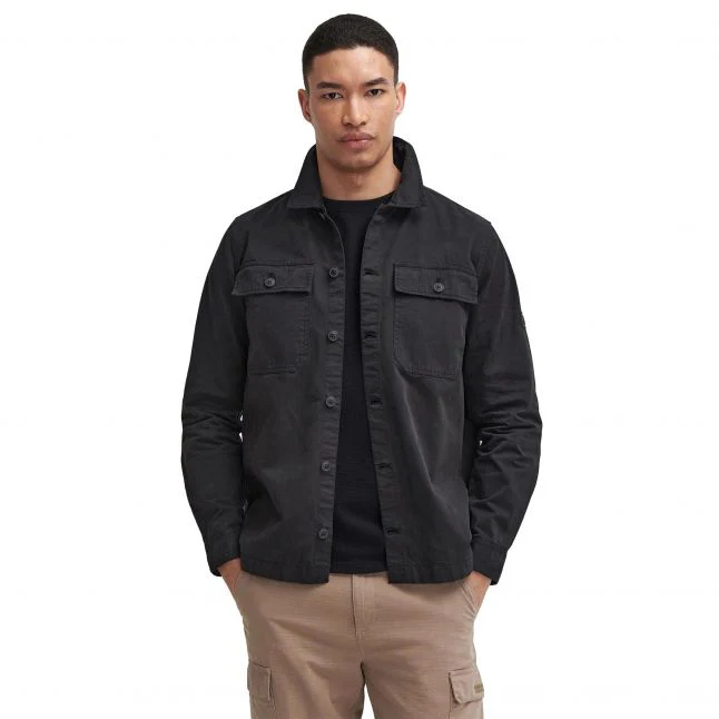 Mens Barbour International Black Arlo Cotton Overshirt - Image 2