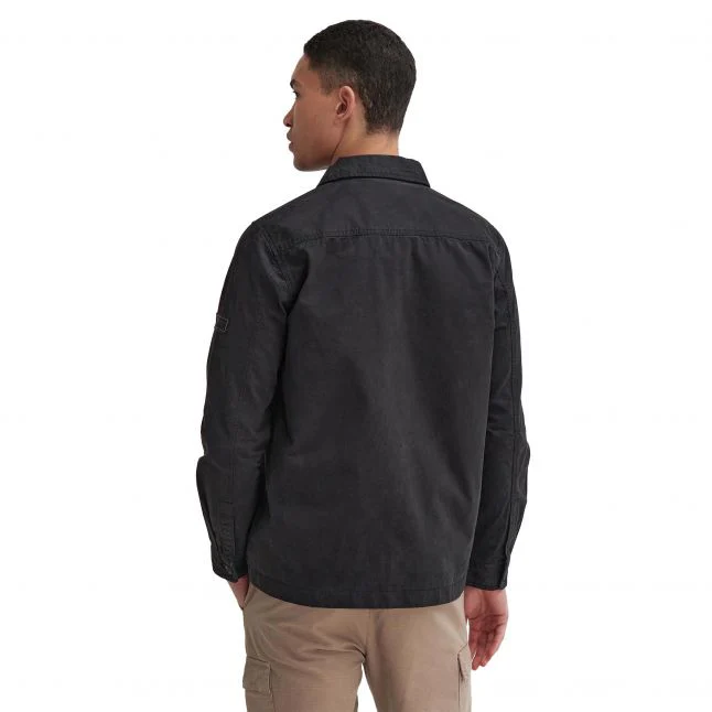 Mens Barbour International Black Arlo Cotton Overshirt - Image 5