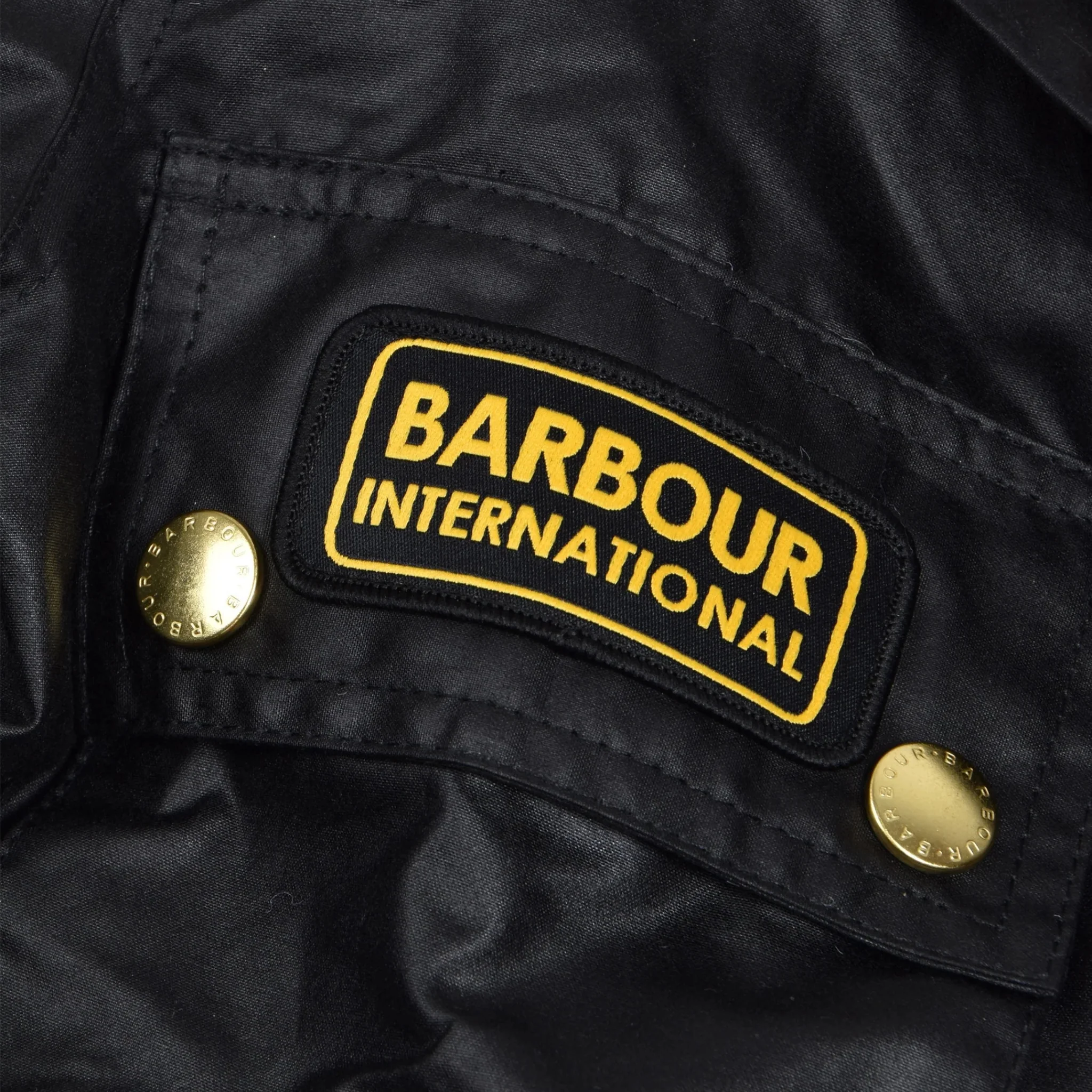 Mens Barbour International Black Union Jack International Wax Jacket - Image 4
