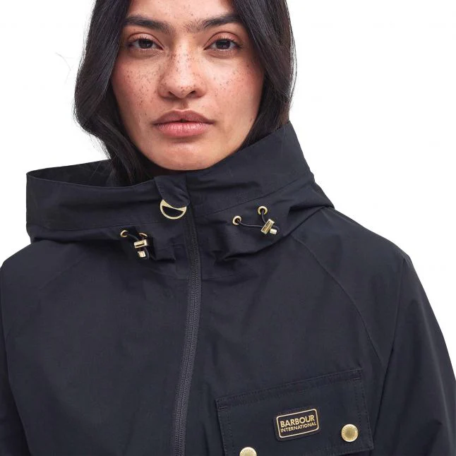 Womens Barbour International Black Alicia Waterproof Jacket - Image 3