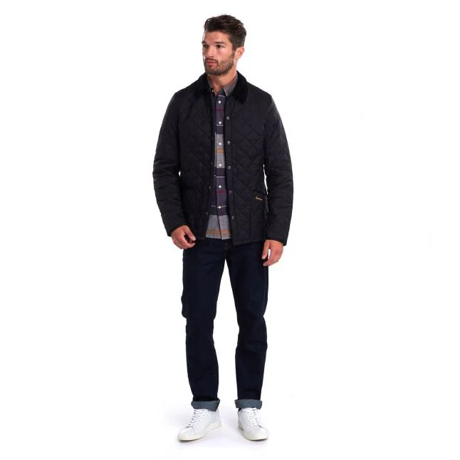 Mens Barbour Black Heritage Liddesdale Quilted Jacket - Image 2