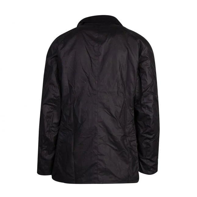 Mens Barbour Navy Ashby Waxed Jacket - Image 3