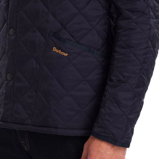 Mens Barbour Navy Heritage Liddesdale Quilted Jacket - Image 4