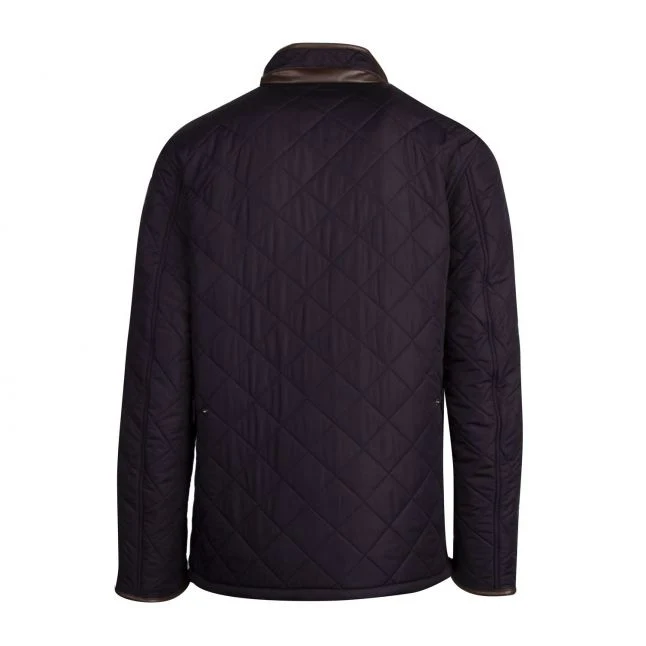 Mens Barbour Navy Powell Quilted Jacket - Image 3