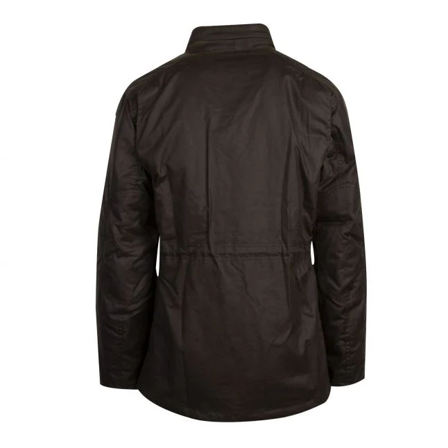 Mens Barbour Olive Sapper Waxed Jacket - Image 3