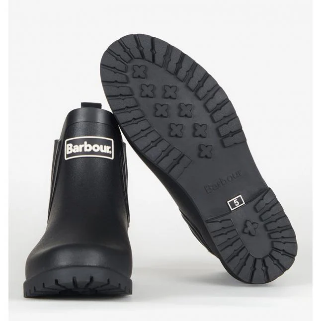 Womens Barbour Black Wilton Chelsea Wellington Boots - Image 3