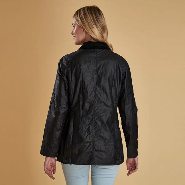 Womens Barbour Navy Beadnell Waxed Jacket - Image 6