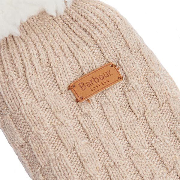 Womens Barbour Oatmeal Cable Knit Lounge Socks - Image 2