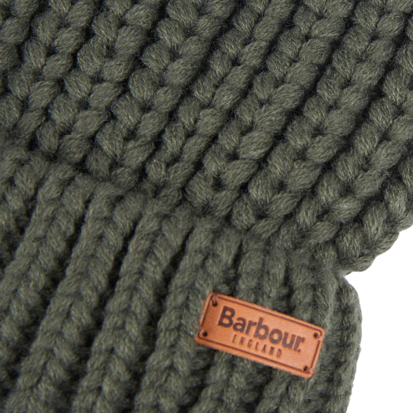 Womens Barbour Olive Saltburn Beanie - Image 2