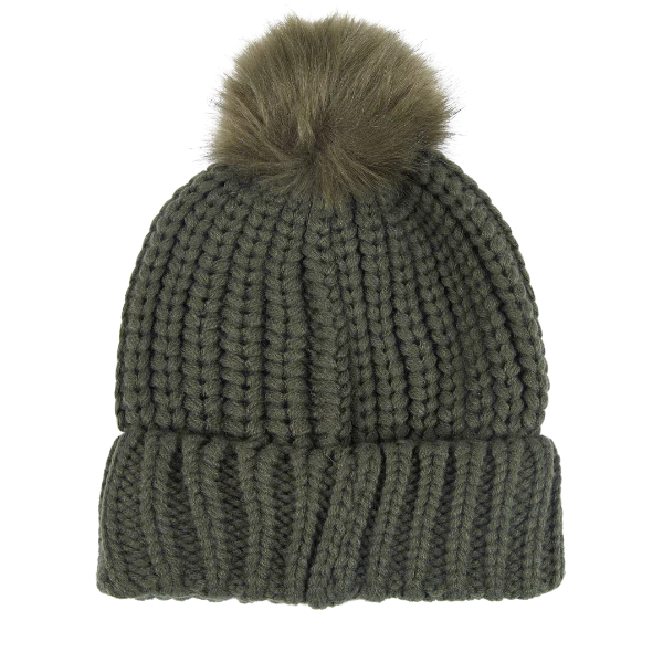 Womens Barbour Olive Saltburn Beanie - Image 4