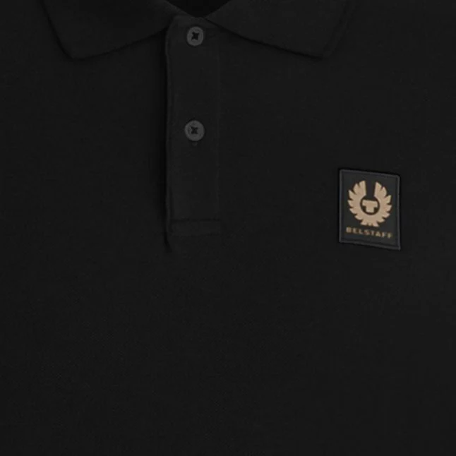 Mens Belstaff Black Branded L/s Polo Shirt - Image 2