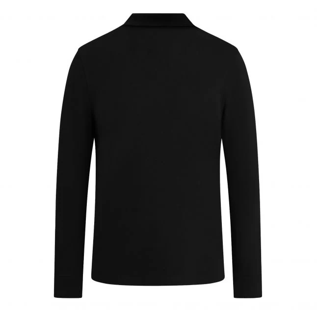 Mens Belstaff Black Branded L/s Polo Shirt - Image 3