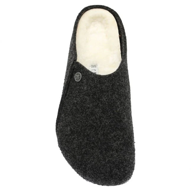 Mens Birkenstock Anthracite Felt Zermatt Shearling Slippers - Image 3
