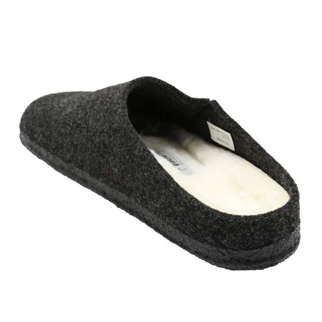 Mens Birkenstock Anthracite Felt Zermatt Shearling Slippers - Image 4