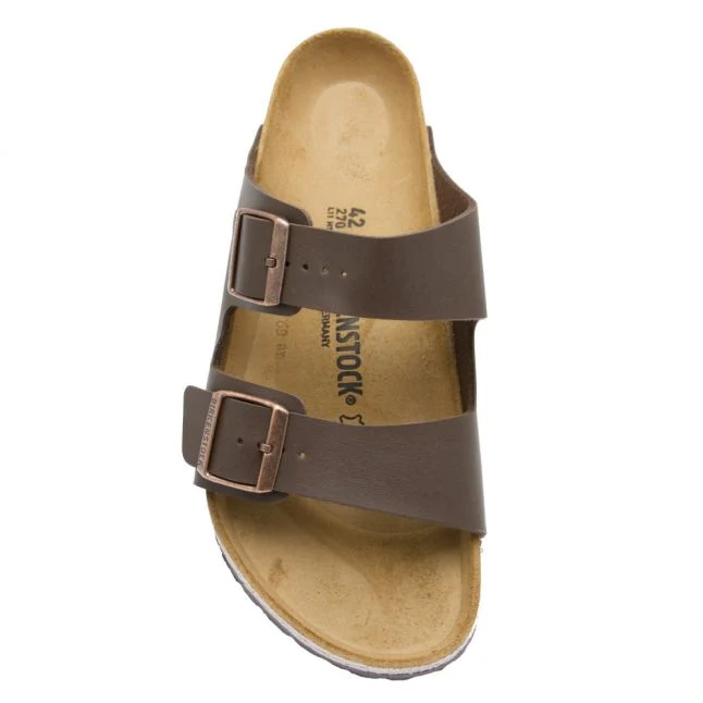 Mens Birkenstock Dark Brown Arizona Birko-Flor Slide Sandals - Image 2