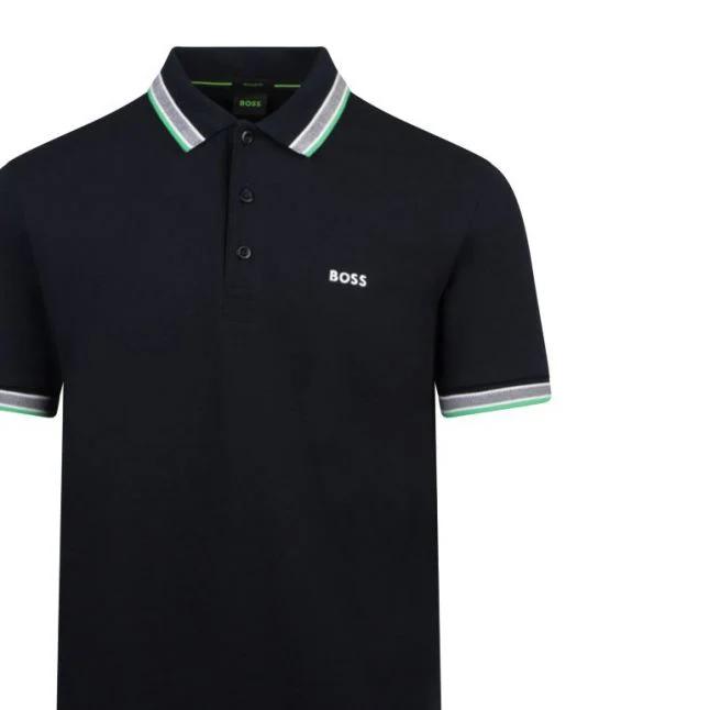 Mens BOSS Dark Blue Paddy S/s Polo Shirt - Image 2