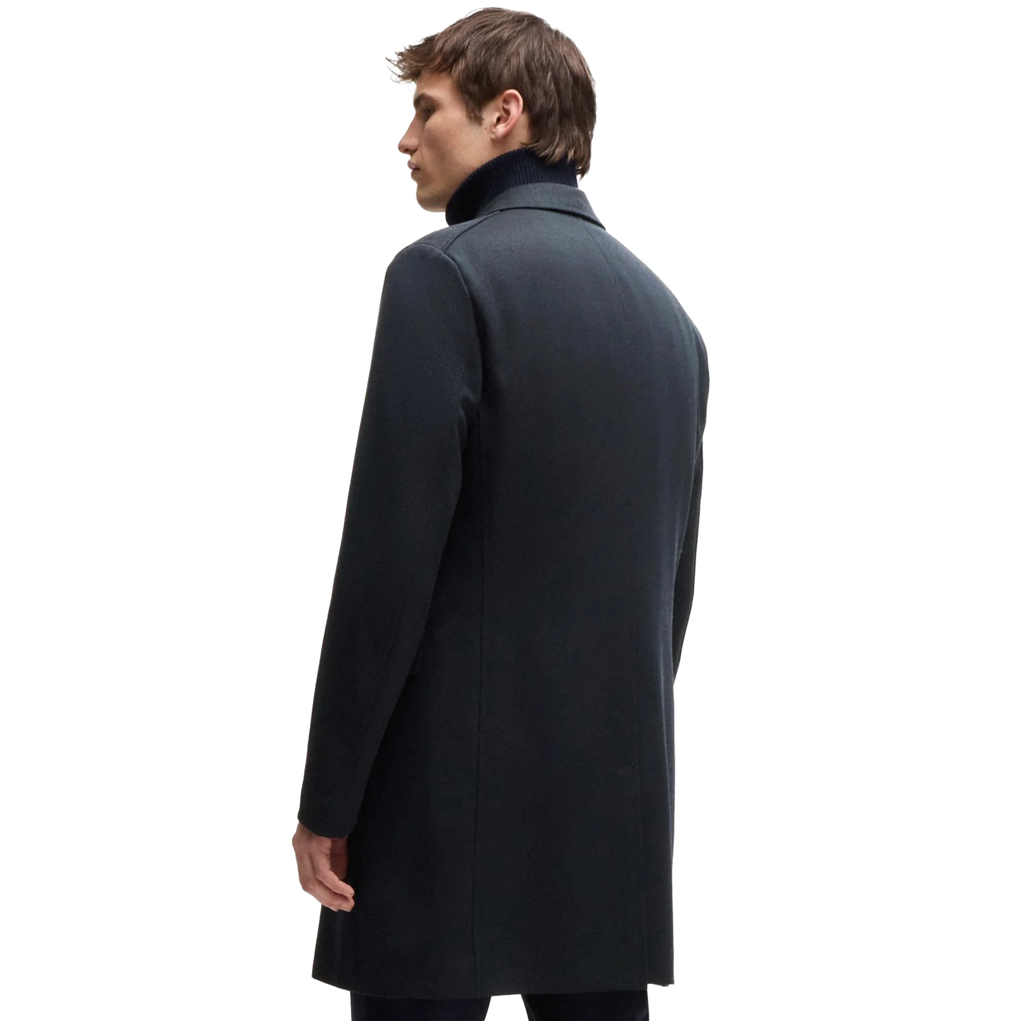 Mens BOSS Dark Blue H-Hyde-Bib-234 Coat - Image 3