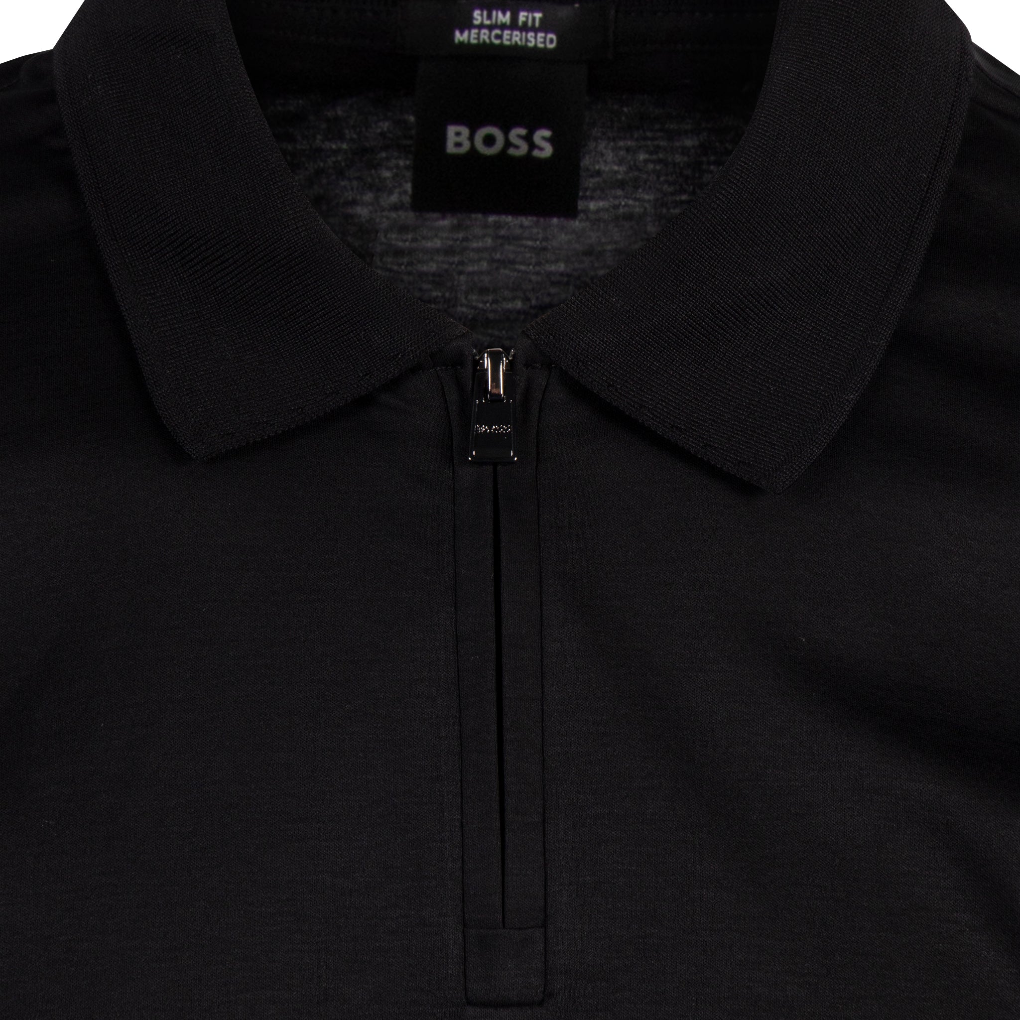 Mens BOSS Black H-Paras 17 Zip S/s Polo - Image 2