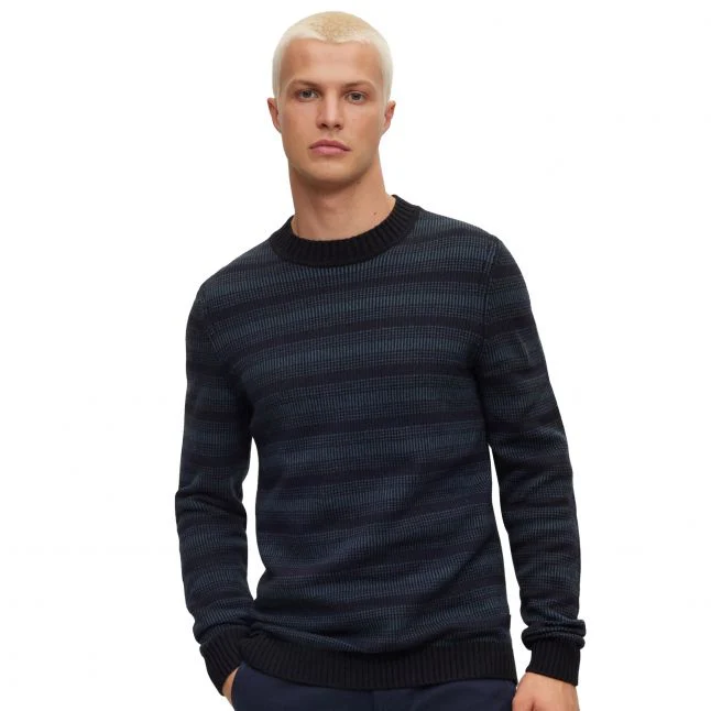 Mens BOSS Black Amoderos Crew Neck Knit - Image 2