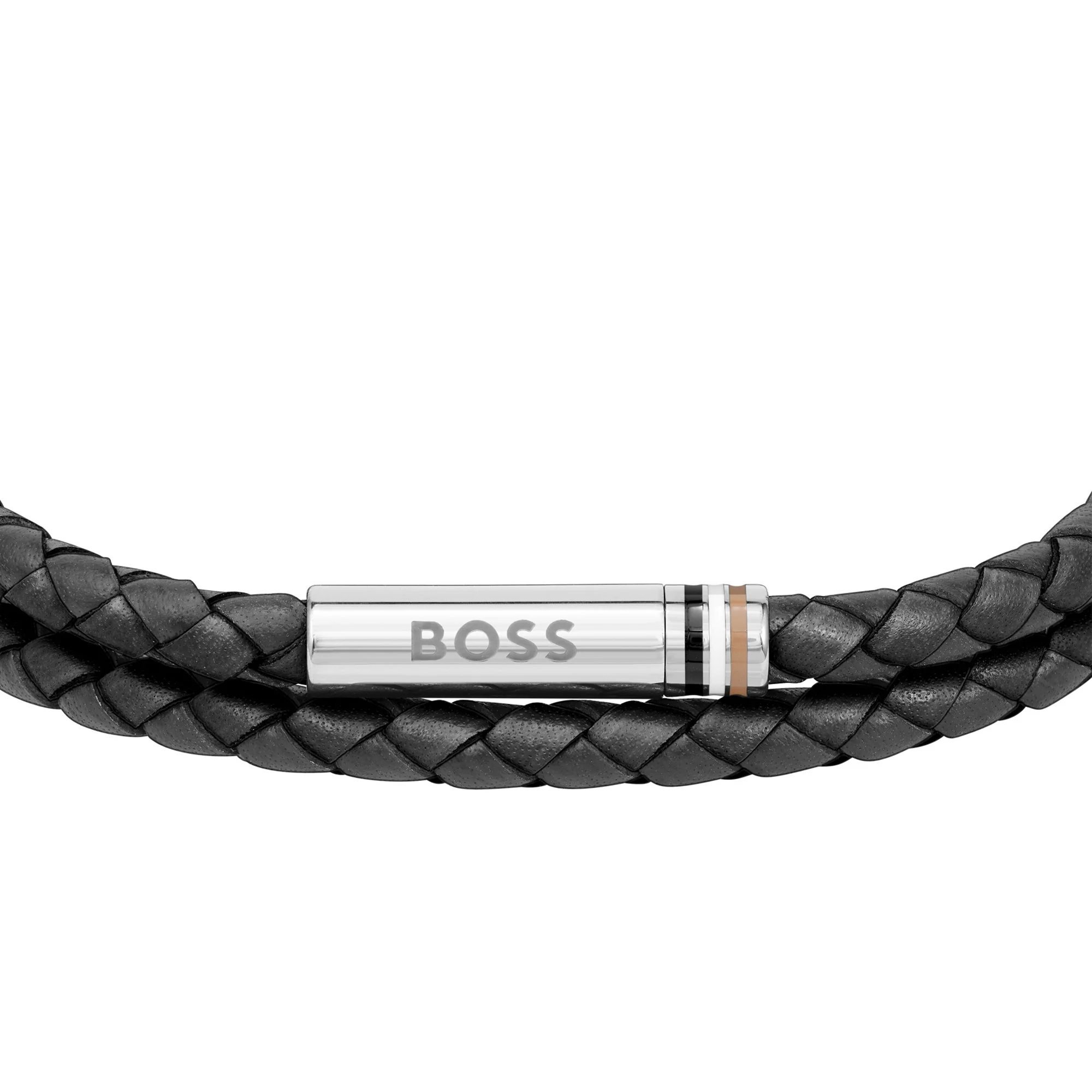 Mens BOSS Black Ares Double Braid Bracelet - Image 2