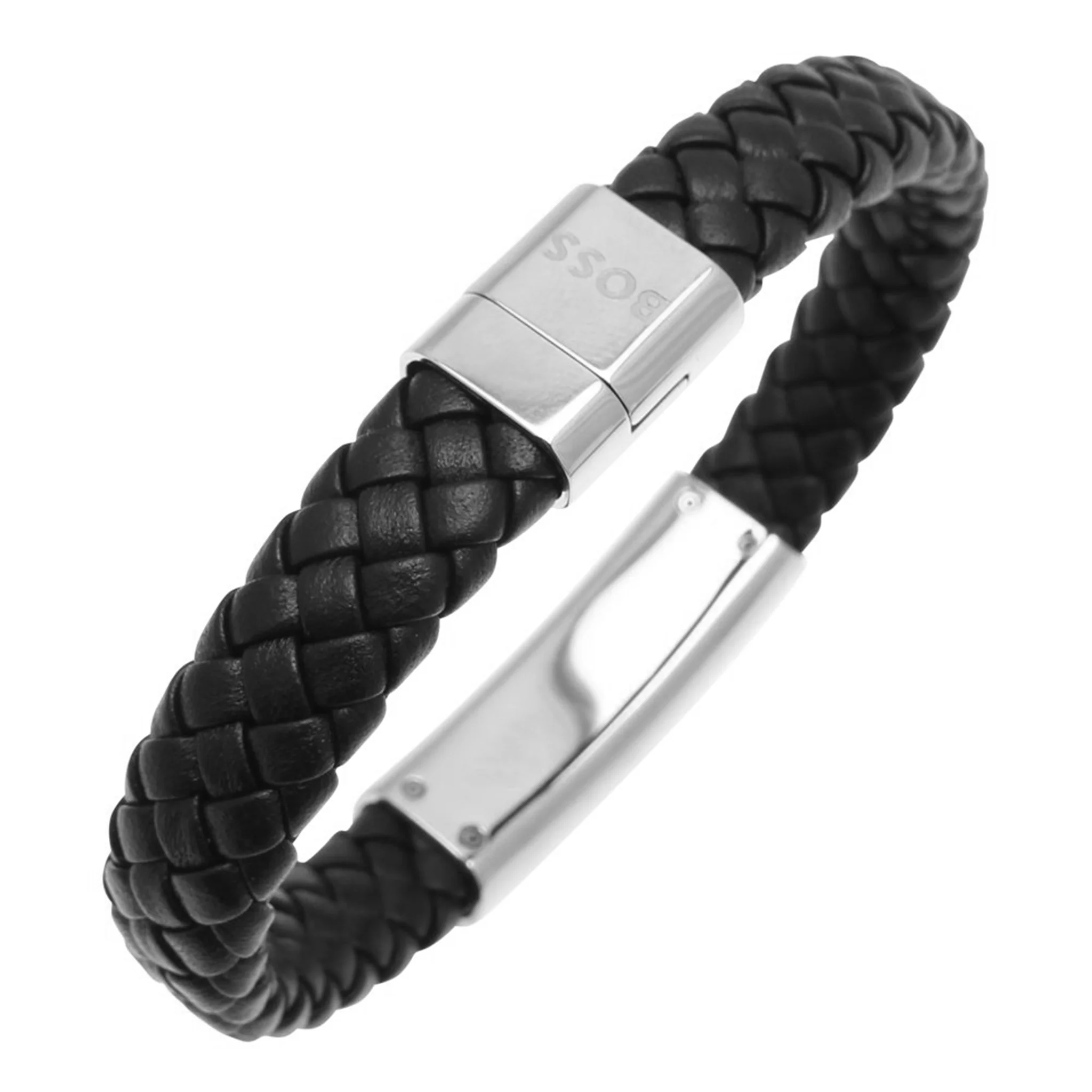 Mens BOSS Black Lander Braided Bracelet - Image 3
