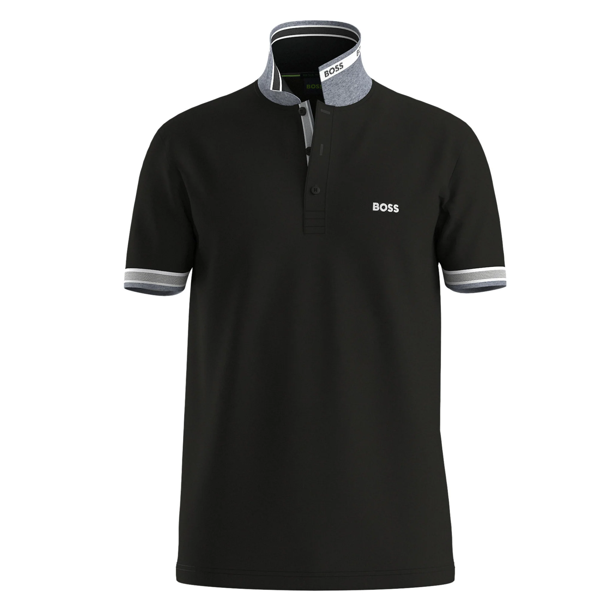 Mens BOSS Black Paddy Regular Fit S/s Polo Shirt - Image 2