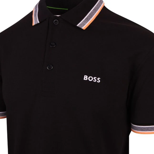 Mens BOSS Black Paddy S/s Polo Shirt - Image 2