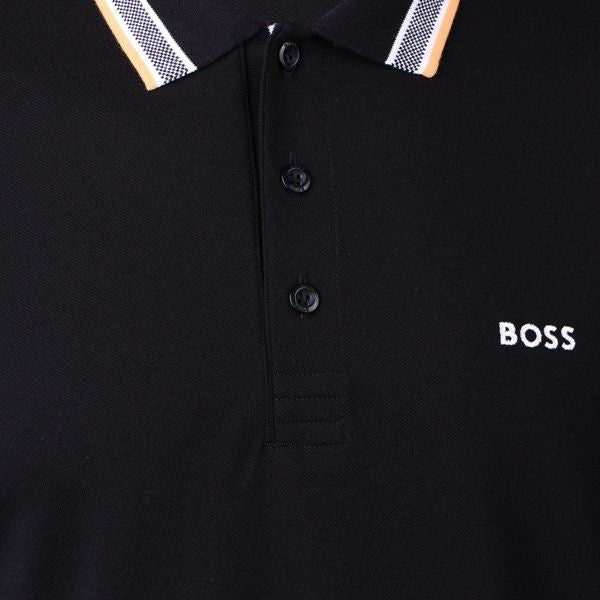 Mens BOSS Black Plisy L/s Polo Shirt - Image 2