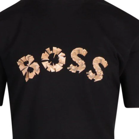 Mens BOSS Black Teego 1 Printed Logo S/s T Shirt - Image 2