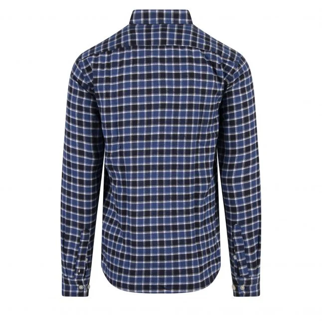 Mens BOSS Blue Check C-ROAN-kent-C4 L/s Shirt - Image 3