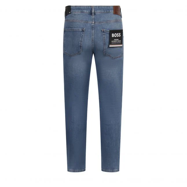 Mens BOSS Bright Blue H-Delaware Slim Fit Jeans - Image 3