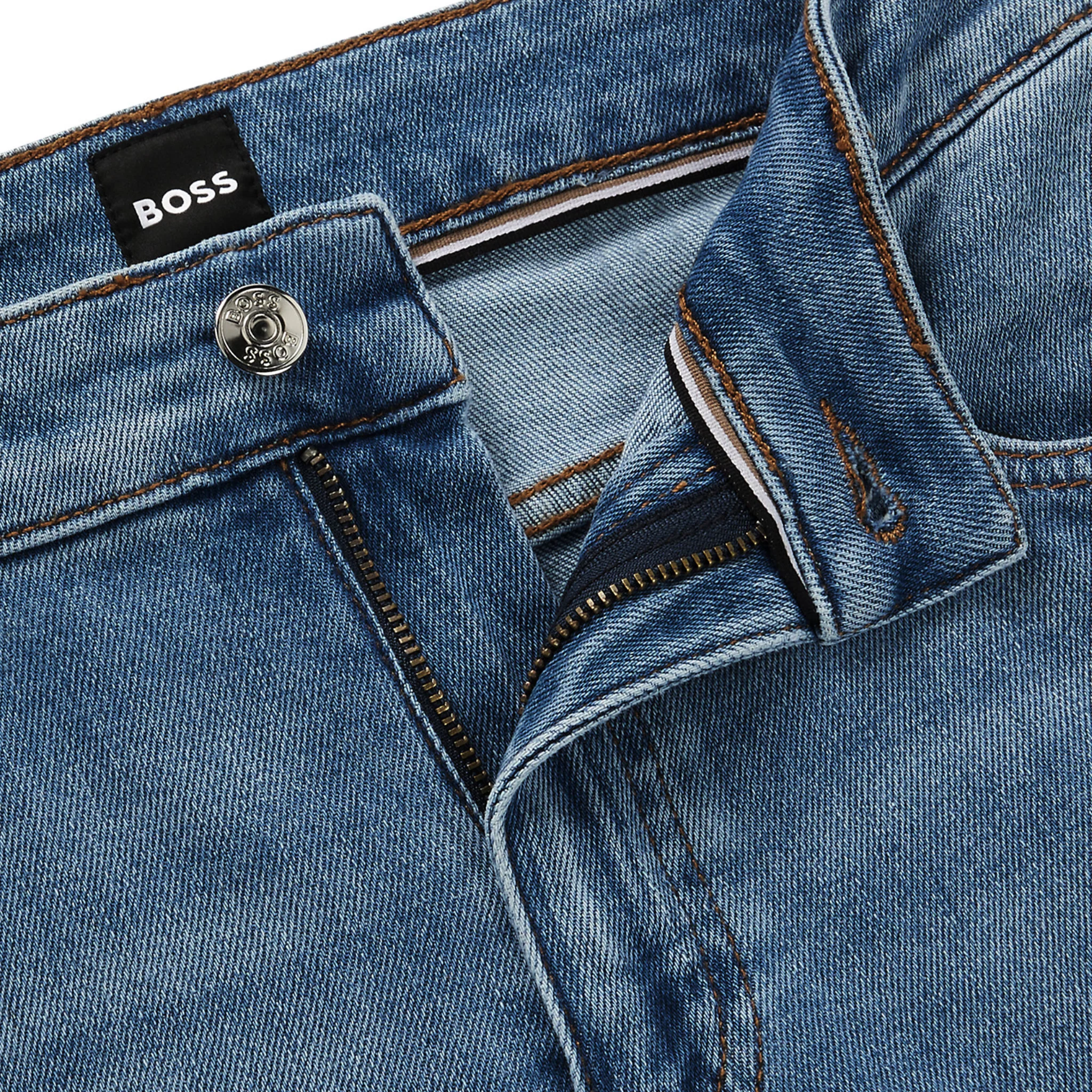Mens BOSS Bright Blue H-Delaware Slim Fit Jeans - Image 4