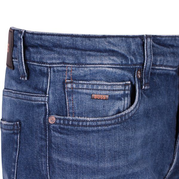 Mens BOSS Dark Blue Delaware BC-L-C Slim Jeans - Image 3