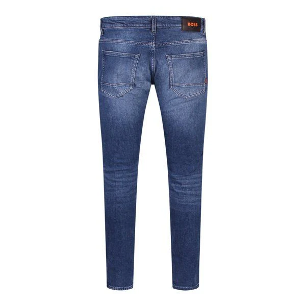 Mens BOSS Dark Blue Delaware BC-L-C Slim Jeans - Image 4