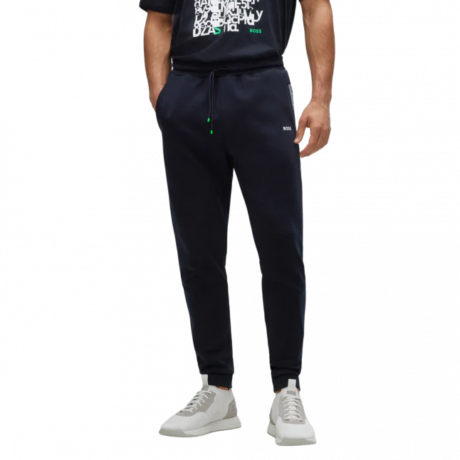 Mens BOSS Dark Blue Hadiko 1 Regular Fit Sweat Pants - Image 2